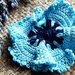 Spilla per abiti Fiorefermaglio in cotone colore azzurro chiaro e blu