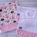 SET ASILO SCUOLA bambina, 3 pezzi: bavaglio, sacca e asciugamano (s. Lively - indiani rosa)