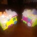 BOMBONIERA scatoletta in feltro portaconfetti vari colori TEMA TRENINO