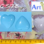 Stampo in silicone lucido per gioielli, forma doppio cuore, misura BIG