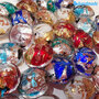 5 Perle Schisse Onda 16 mm in vetro di Murano - 5 pezzi diverso colore