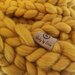 Wooly Coperta  100 cm x 180 cm Lana Gigante 100% merino - blanket Chunky wool Lana Merino 21,5 micron Color Tuorlo d'uovo