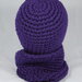 Cappello e scaldacollo donna misto lana viola uncinetto