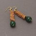 orecchini riciclo creativo con goccia pietra dura di giada color smeraldo
