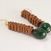 orecchini riciclo creativo con goccia pietra dura di giada color smeraldo
