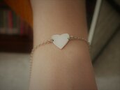 bracciale con cuore, cuore argento, regalo cuore, incisione su cuore personalizzabile, bracciale in argento,gioielli di cuore, fatto a mano.