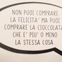 Vignetta in ecopelle "NON PUOI COMPRARE LA FELICITA'"