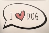 Vignetta in ecopelle "I LOVE DOG"