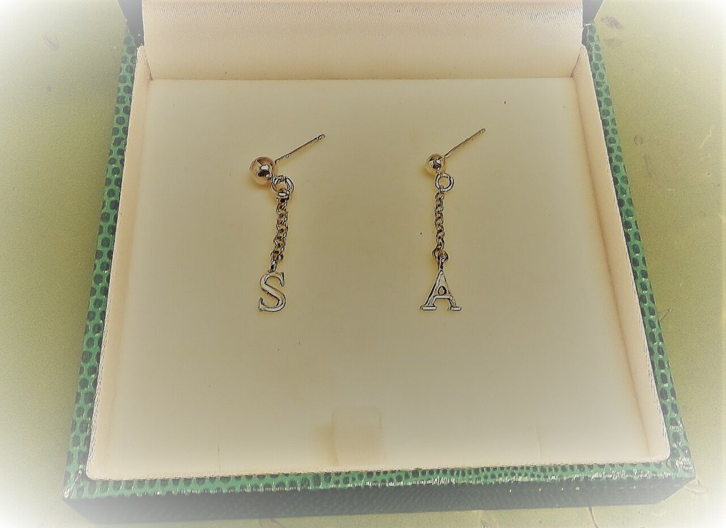 Orecchini Pendenti A Catana Rolò In Argento 925, Lunghezza 10 Cm. Eleganti E Classici, Venduti In Coppia.