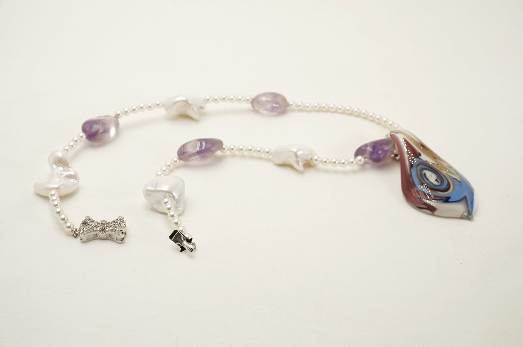 Annmors Ciondolo In Argento 925 Per Bracciale E Collana – Vetro Murano, Foro 5mm, Ipoallergenico, Regalo Per Lei