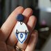 Azulejo mod.1 orecchini pendenti in fimo effetto ceramica portoghese blu e bianco _100_