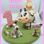 Cake topper animaletti fattoria in pasta di mais