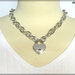 Collana a catena con lucchetto cuore, colore argento lunga cm.44 misura regolabile , idea regalo - Italyhere