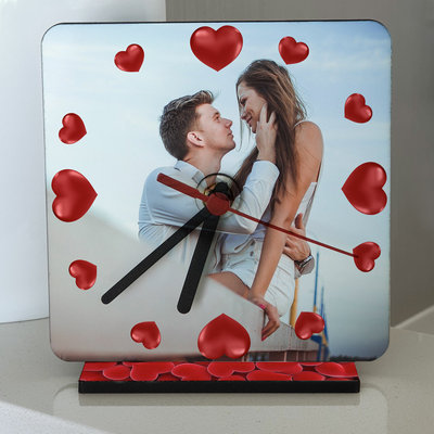 Orologio Cuori da tavolo personalizzato Orologio Cuori da tavolo personalizzato