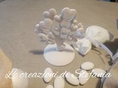 20 alberi della vita con cuori in polvere di ceramica con base