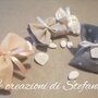 20 sacchettini porta confetti a scelta con cuore per nozze d'argento in polvere di ceramica