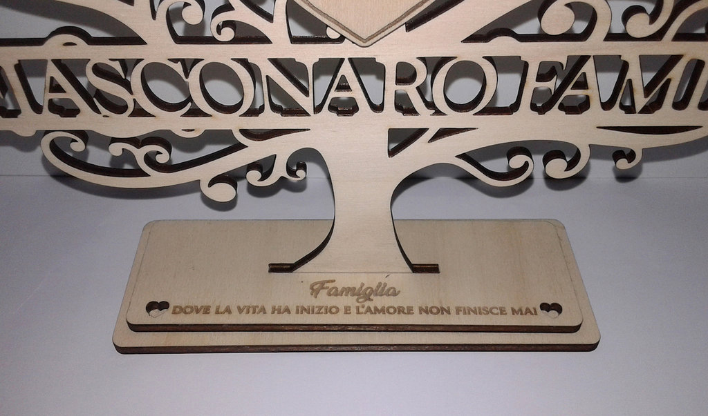 Albero della vita "FAMIGLIA" in legno personalizzato (5 soggetti
