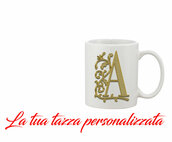 Tazza Mug Iniziale Oro personalizzata