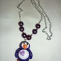 Collana con pinguino e perle