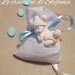 20 sacchettini porta confetti in rigatino di cotone per nascita o battesimo con calamita a forma di  neonato in polvere di ceramica
