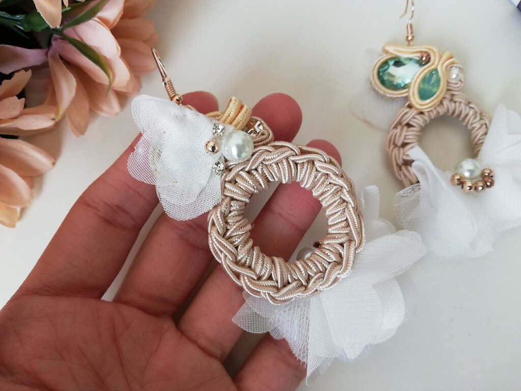 Orecchini A Cerchio Grandi 3 Pollici | Stile Bambù Battenti | Oro E Argento Anni '90 - Foto 5