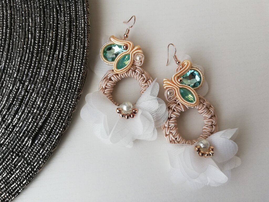 Orecchini A Cerchio Grandi 3 Pollici | Stile Bambù Battenti | Oro E Argento Anni '90 - Foto 2