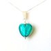 Collana arg 925,  San Valentino regalo, cuore vetro murano verde, lamina argento artigianale, regalo donna, compleanno, 