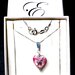 Collana argento 925,  cuore vetro murano rosa, lamina argento artigianale, regalo San Valentino, donna, compleanno, 