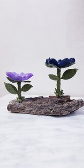 Portacandela fiori in feltro..handmade