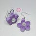 Orecchini pendenti in carta quilling -Spring flowers verde viola