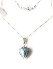 Collana argento 925,  cuore vetro murano, artigianale, San Valentino, regalo donna, compleanno