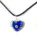 Collana cuore vetro Murano millefiori, artigianale, cordoncino, acciaio, regalo San Valentino, compleanno donna