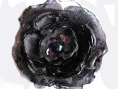 Fiore in organza nero