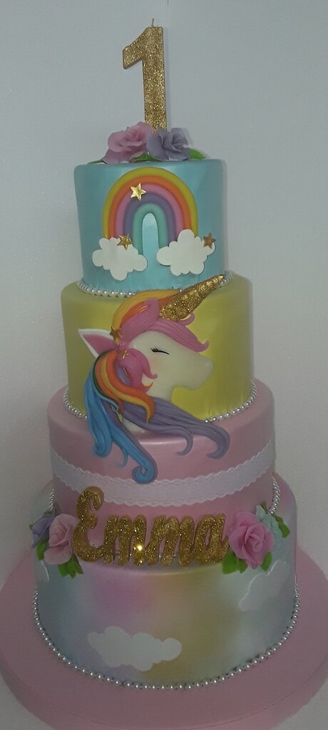 Torta Compleanno Unicorno - Feste - Decorazioni - di Baby Art_part