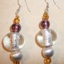 orecchini perle vetro bianco/argento