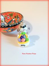 Decorazioni Pasqua con cane shih tzu con uova di pasqua personalizzato con il nome sul cestino, regalo pasqua per amanti degli shih tzu