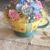 tazza decorativa fiori idea regalo compleanno ,festa mamma