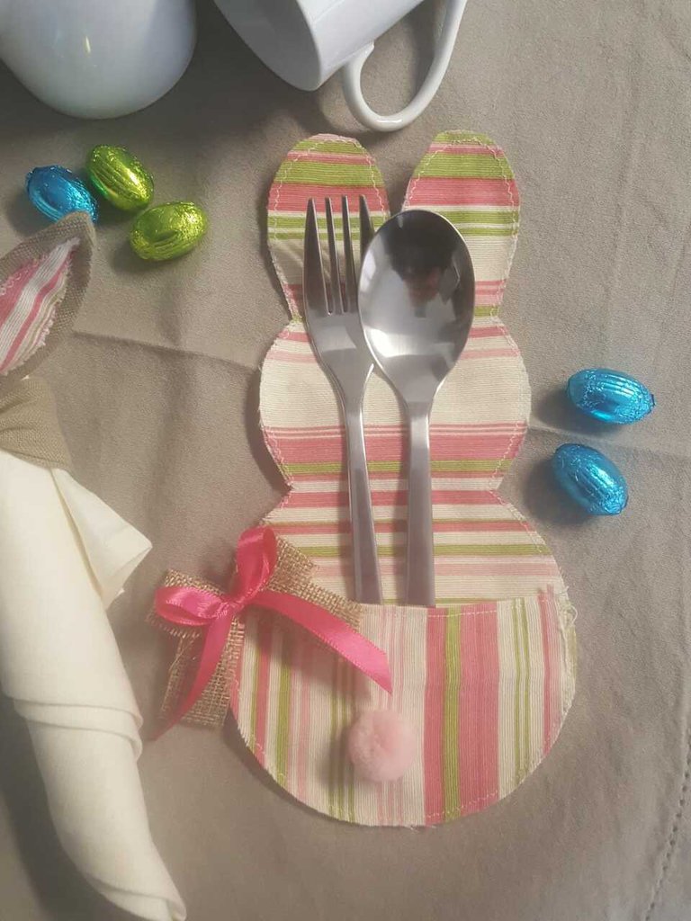 12 Portaposate Pasquali A Forma Di Coniglio In Feltro - Decorazione Tavola - Foto 5