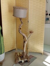 Lampada in legno di recupero