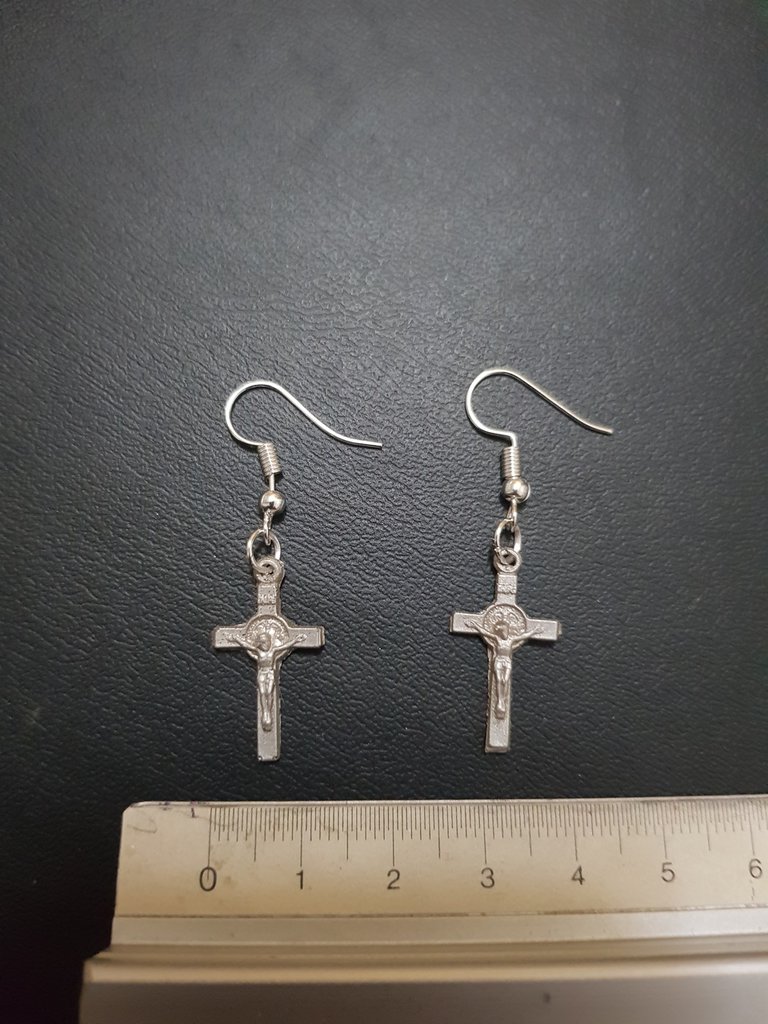 Orecchini croce in argento sterling .925 x 1 coppia borchie croci