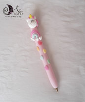 penna unicorno arcobaleno con pioggia di cuori bomboniera o idea regalo 