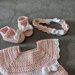 Completo in cotone : vestito, scarpette e fascetta con fiocco
