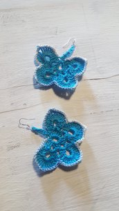 Orecchini di cotone ad uncinetto a Farfalla