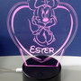 Lampada da tavolo 3D a led Minnie personalizzata con nome