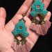 orecchini etnici fatti a mano di tessuto ricamato , orecchini tradizionali online