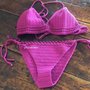 Bikini in cotone uncinetto color ciclamino