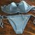 Bikini in cotone uncinetto color blu denim