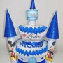 Torta di Pannolini Pampers Castello Topolino nascita battesimo baby shower idea regalo originale utile