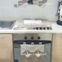 Set Copriforno, Coprifornelli e 2 Presine Fantasia Shabby Chic Fatto a Mano