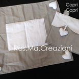 Set Copriforno e Coprifornelli Imbottito Fantasia Shabby Chic Fatto a Mano